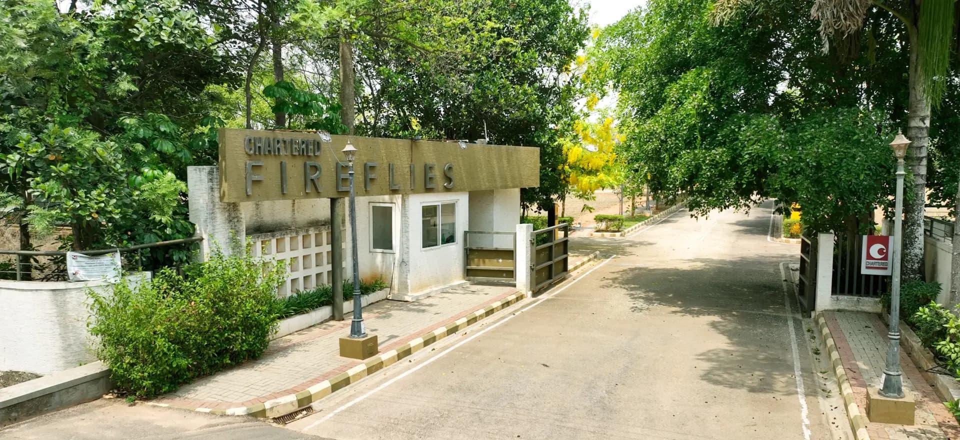 Entrance gate at Chartered Fireflies